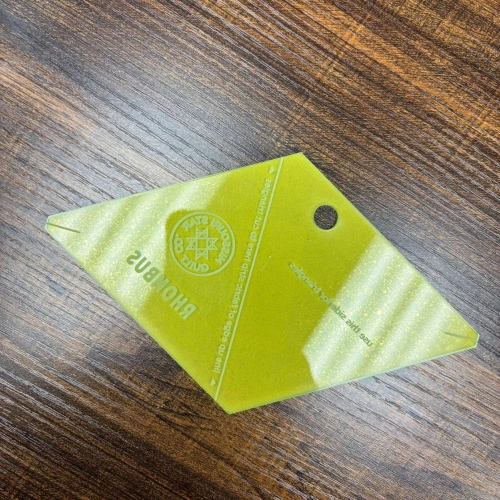 Missouri Star Quilt Co Template Set Dresden Plate Rhombus Mini Tumbler NeonGreen